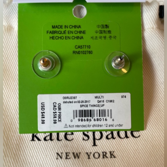 🌟HOST PICK🌟 NWT Kate Spade Spice Things Up Cameo Stud earrings - Picture 2 of 6